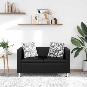 Sofa 2-osobowa ze skÃ³ry syntetycznej, czarna