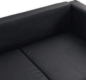 Sofa 2-osobowa ze skÃ³ry syntetycznej, czarna