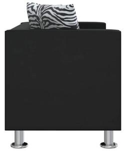 Sofa 2-osobowa ze skÃ³ry syntetycznej, czarna
