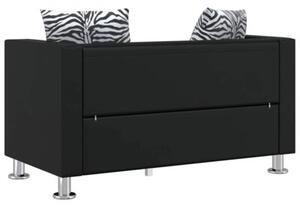 Sofa 2-osobowa ze skÃ³ry syntetycznej, czarna