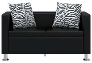 Sofa 2-osobowa ze skÃ³ry syntetycznej, czarna