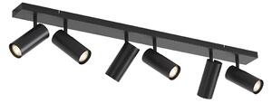 Nowoczesna lampa sufitowa czarna 102 cm 6-punktowa regulowana - Renna