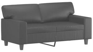 Sofa 2-osobowa z poduszkami, czarna, 120 cm, sztuczna skÃ³ra