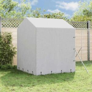 Kojec dla psa, z dachem, srebrny, 2x14x2,5m, stal galwanizowana