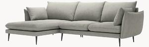 Sofa narożna z efektem lnu Elio