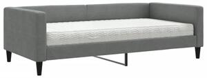 Sofa z materacem do spania, ciemnoszara, 100x200 cm, tkanina
