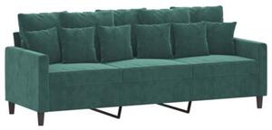 Sofa 3-osobowa z podnÃ³Å¼kiem, ciemnozielony, 180 cm, aksamit