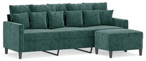 Sofa 3-osobowa z podnÃ³Å¼kiem, ciemnozielony, 180 cm, aksamit