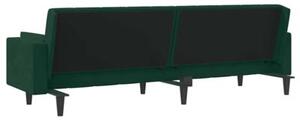 Kanapa, 2-osobowa 2 poduszki, ciemnozielona, aksamitna