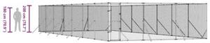 Kojec zewnętrzny dla psa, 6x14x2 m, stal galwanizowana