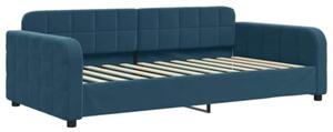 Sofa z materacem do spania, niebieska, 100x200 cm, aksamit