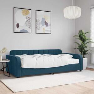 Sofa z materacem do spania, niebieska, 100x200 cm, aksamit