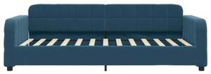 Sofa z materacem do spania, niebieska, 100x200 cm, aksamit