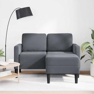 Sofa 2-osobowa z szezlongiem w ksztaÅcie litery l ciemnoszara