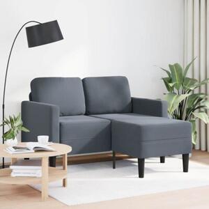 Sofa 2-osobowa z szezlongiem w ksztaÅcie litery l ciemnoszara