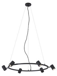 Nowoczesna lampa wisząca czarna 6-punktowa - Jeana Circle