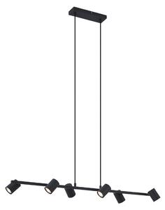 Nowoczesna lampa wisząca czarna 6-punktowa - Jeana Straight