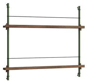 Moebe - Magazine Shelving Smoked Oak/Pine Green