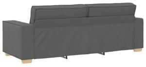 Sofa 3-osobowa ciemnoszara 220x78x84 cm tkanina