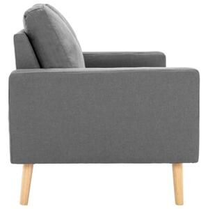 Sofa 2-osobowa, jasnoszara, tapicerowana tkaninÄ