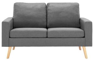 Sofa 2-osobowa, jasnoszara, tapicerowana tkaninÄ