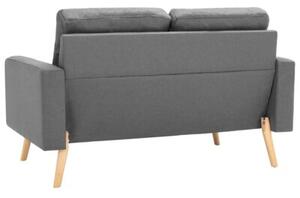 Sofa 2-osobowa, jasnoszara, tapicerowana tkaninÄ