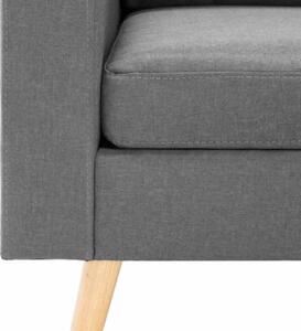 Sofa 2-osobowa, jasnoszara, tapicerowana tkaninÄ