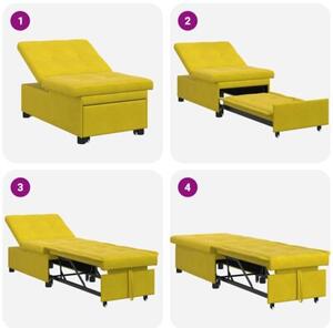 Nowoczesna sofa z funkcjÄ spania w aksamicie, Å¼Ã³Åta