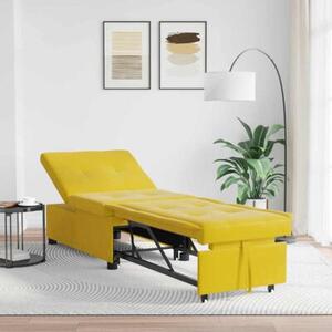 Nowoczesna sofa z funkcjÄ spania w aksamicie, Å¼Ã³Åta