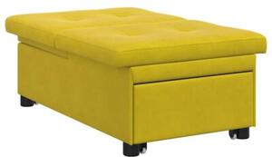 Nowoczesna sofa z funkcjÄ spania w aksamicie, Å¼Ã³Åta