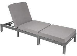 TecTake GmbH 402308 leżak ogrodowy polirattan sofia - szary