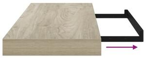 Półka ścienna, kolor dębowy, 60x23,5x3,8 cm, mdf