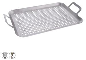 ASTOREO Brytfanka do grillowania z otworami - srebrny - Rozmiar 43x25 cm