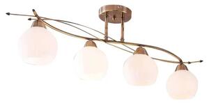 Lindby - Leanda 4 Lampa Sufitowa Opal/Antique Brass