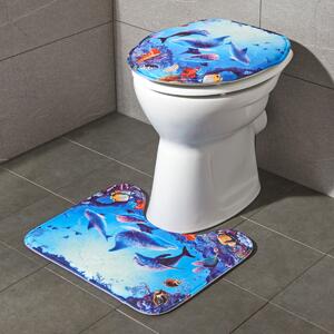 ASTOREO Dywaniki łazienkowe Delfiny - Rozmiar 50 x 40 cm i 38 x 44 cm