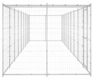 Kojec dla psa, z zadaszeniem, stal galwanizowana, 21,78 m²