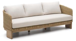 Beżowo-naturalny sofa ogrodowa z imitacji rattanu Xoriguer – Kave Home
