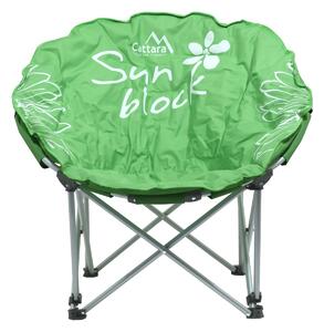 ASTOREO Składane krzesło kempingowe FLOWERS - zielone - Rozmiar 85 x 44 x 81 cm, 3,85 kg