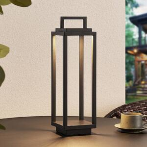 Lampa zewnętrzna Lucande LED Mirina, czarna, akumulator, ściemniacz Mirina Lucande, możliwość ściemniania, czarny, aluminium, nowoczesny