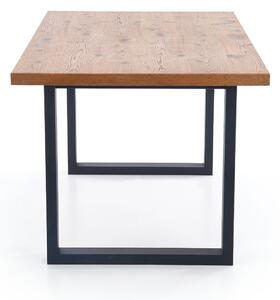 Stół PEREZ 160(250)x90 jasny dąb/czarny