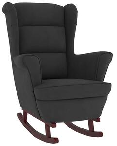 Czarny klasyczny fotel bujany do salonu H6-S33