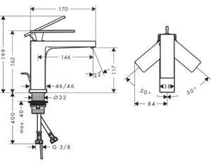 Bateria umywalkowa HANSGROHE Tecturis E 110 EcoSmart+ 73010000 Chrom