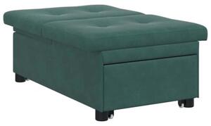 Nowoczesna sofa z funkcjÄ spania w aksamicie - ciemna zieleÅ