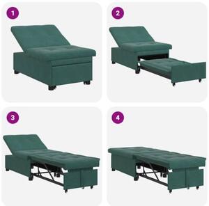 Nowoczesna sofa z funkcjÄ spania w aksamicie - ciemna zieleÅ