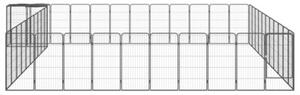Kojec dla psa, 46 paneli, czarny, 50x100 cm, stal