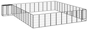 Kojec dla psa, 46 paneli, czarny, 50x100 cm, stal