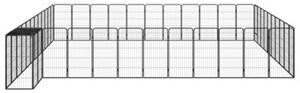 Kojec dla psa, 46 paneli, czarny, 50x100 cm, stal