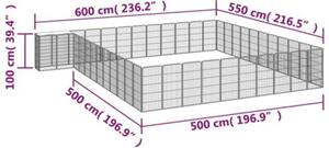 Kojec dla psa, 46 paneli, czarny, 50x100 cm, stal