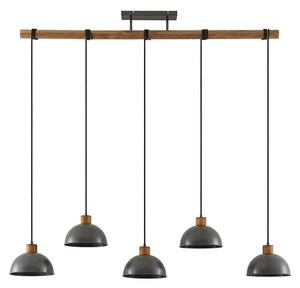 Lindby - Durbis 5 Lampa Wisząca Dark Grey/Wood