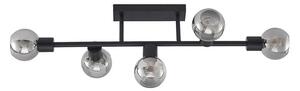 Lindby - Biscala 5 Lampa Sufitowa Black/Smoke